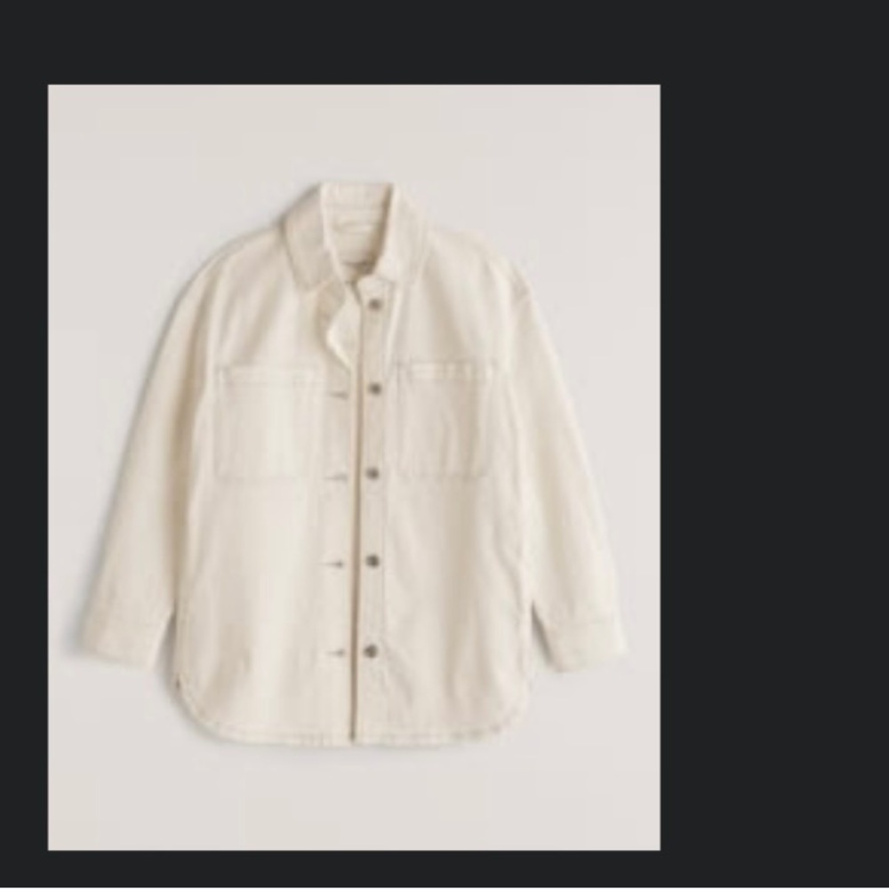 Abercrombie and fitch denim shirt jacket cream color size small